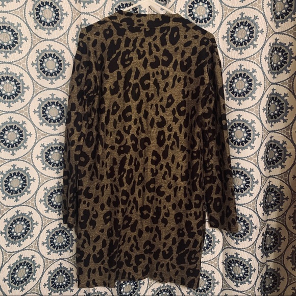 Tickled Teal leopard print open cardigan - Picture 6 of 9